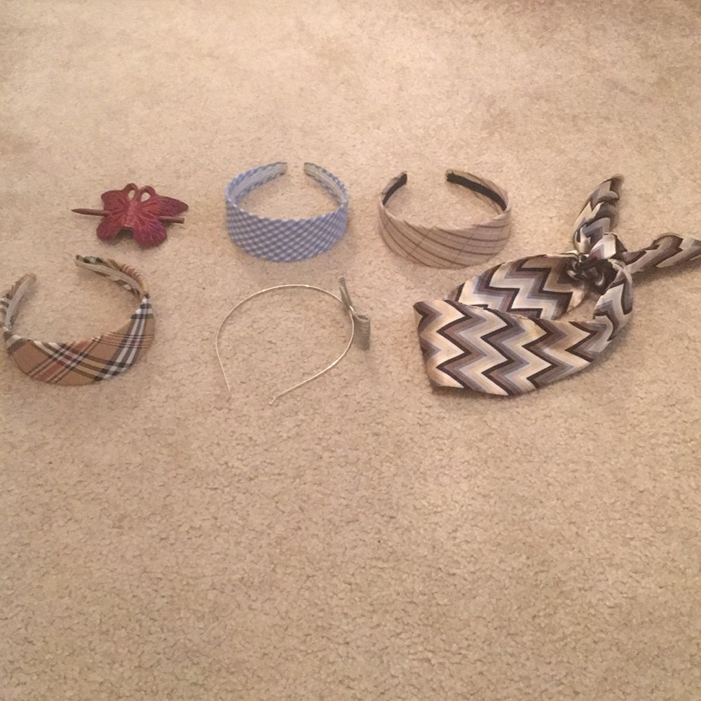 6 piece headband/hair clip